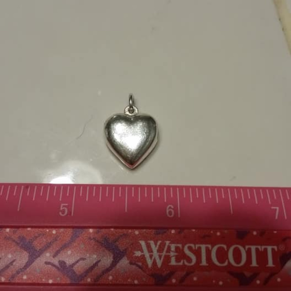 Vintage Sterling Silver 925 Puffy Heart Pendant